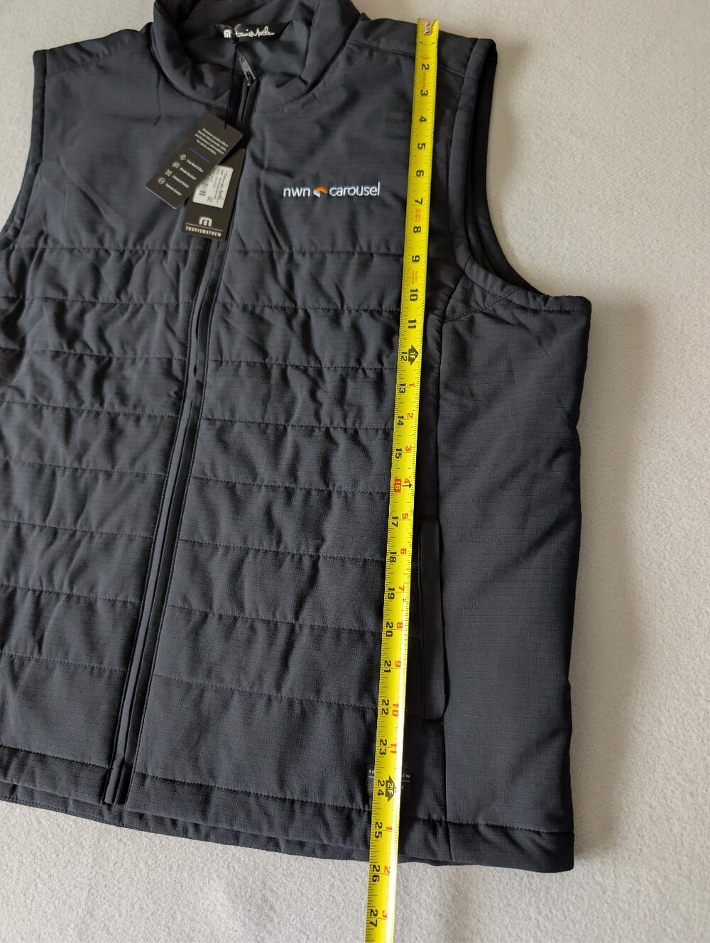 Travis Mathew Cold Bay Black Quilted Puffer Vest Lightweight XXL Preppy Golf image 5